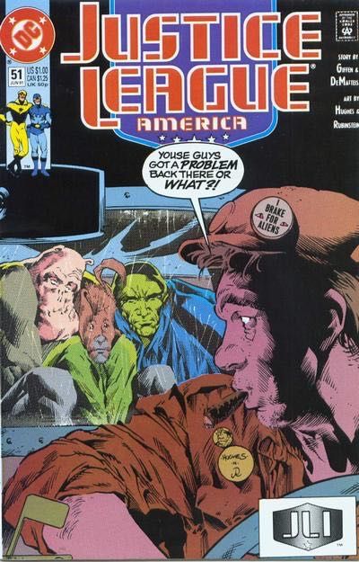 Justice League / International / America My Dinner With G'Nort |  Issue#51A | Year:1991 | Series: Justice League | Pub: DC Comics | Direct Edition