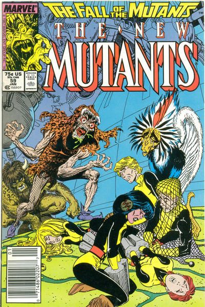 New Mutants, Vol. 1 The Fall of the Mutants - Fang And Claw! |  Issue#59B | Year:1987 | Series: New Mutants | Pub: Marvel Comics | Newsstand Edition