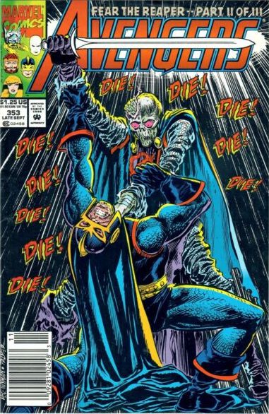 The Avengers, Vol. 1 Fear the Reaper, 2/3: To Wake the Dead |  Issue#353B | Year:1992 | Series: Avengers | Pub: Marvel Comics | Newsstand Edition