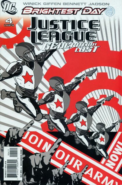 Justice League: Generation Lost Brightest Day - Generation Lost, The Rocket's Red Glare |  Issue#4A | Year:2010 | Series:  | Pub: DC Comics | Tony Harris & J.D. Mettler Regular Cover