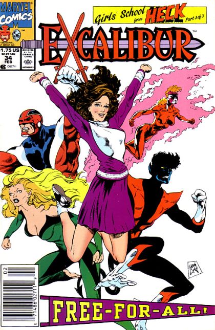 Excalibur, Vol. 1 Girls' School From Heck, Part 3: School Spirit (Or Cheerleaders From Heck) |  Issue#34B | Year:1990 | Series: Excalibur | Pub: Marvel Comics | Newsstand Edition
