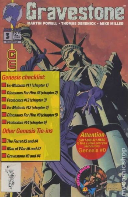 Gravestone Near Death Experience |  Issue#3C | Year:1992 | Series:  | Pub: Malibu Comics | Skybox Skycap Polybagged