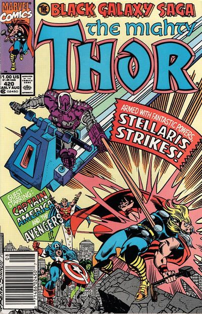 Thor, Vol. 1 The Black Galaxy Saga, Part 2: If Death Be My Destiny; Deadly Discoveries! |  Issue#420B | Year:1990 | Series: Thor | Pub: Marvel Comics | Newsstand Edition