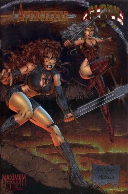 Avengelyne / Glory  |  Issue#1B | Year:1995 | Series: Avengelyne | Pub: Maximum Press | Alt Chromium Cover