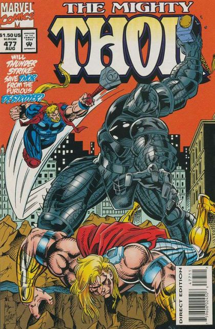 Thor, Vol. 1 Three Who Ride the Thunder |  Issue#477A | Year:1994 | Series: Thor | Pub: Marvel Comics | Direct Edition