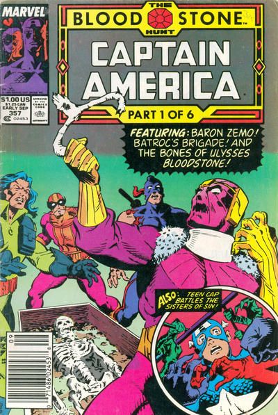 Captain America, Vol. 1 The Bloodstone Hunt, Part 1: Night of Sin |  Issue#357B | Year:1989 | Series: Captain America | Pub: Marvel Comics |