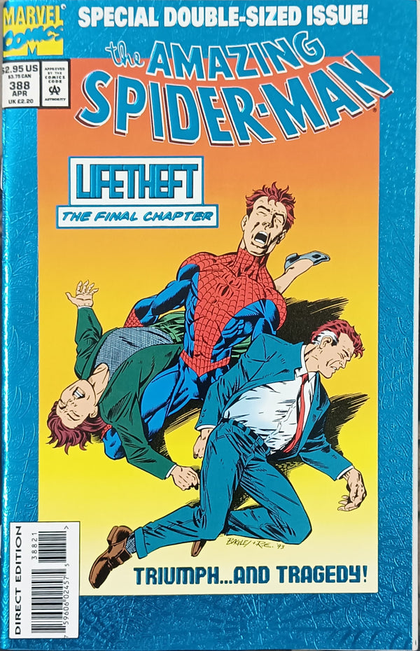 (Foil Cover) The Amazing Spider-Man Lifetheft, Part Three: The Sadness of Truth |  Issue#388A | Year:1994 | Series: Spider-Man | Pub: Marvel Comics