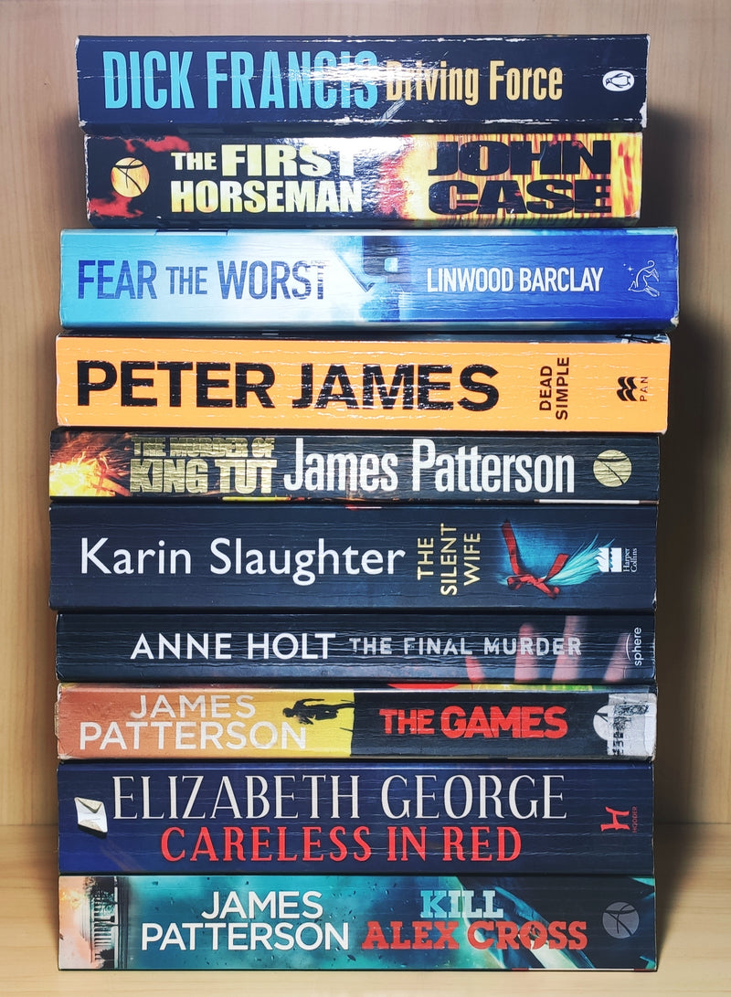 Bestselling Thriller Mystery Suspense Fiction | Pack of 10 Books | Condition: Good | Free Bookmarks