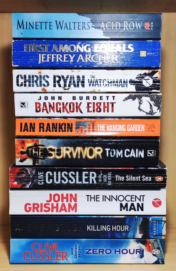 Bestselling Thriller Mystery Suspense Fiction | Pack of 10 Books | Condition: Good | Free Bookmarks