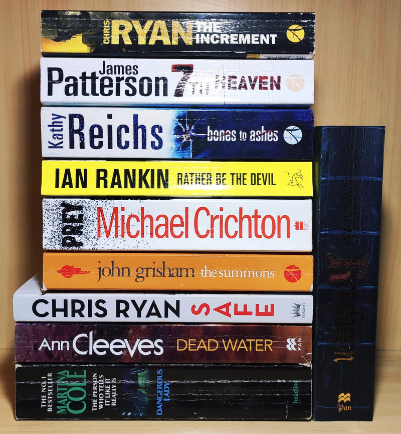 Bestselling Thriller Mystery Suspense Fiction | Pack of 10 Books | Condition: Good | Free Bookmarks (Copy)
