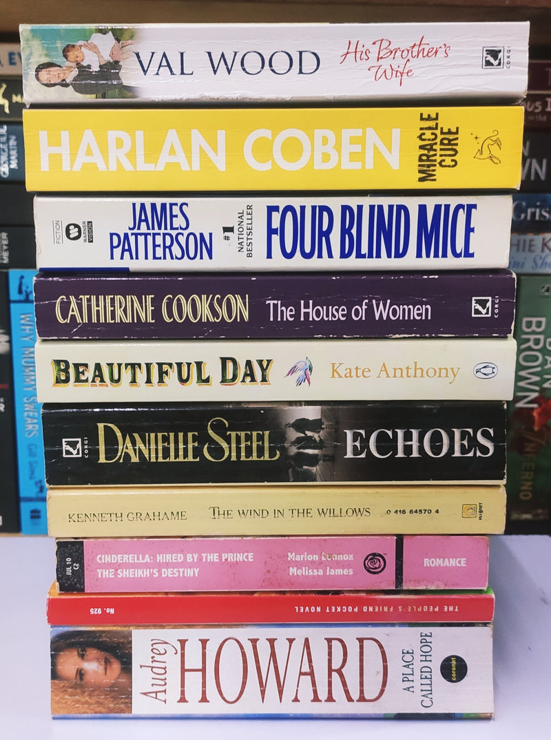 Bestsellers Mixed Popular Fiction | Pack of 10 Books | Condition: Good | Free Bookmarks