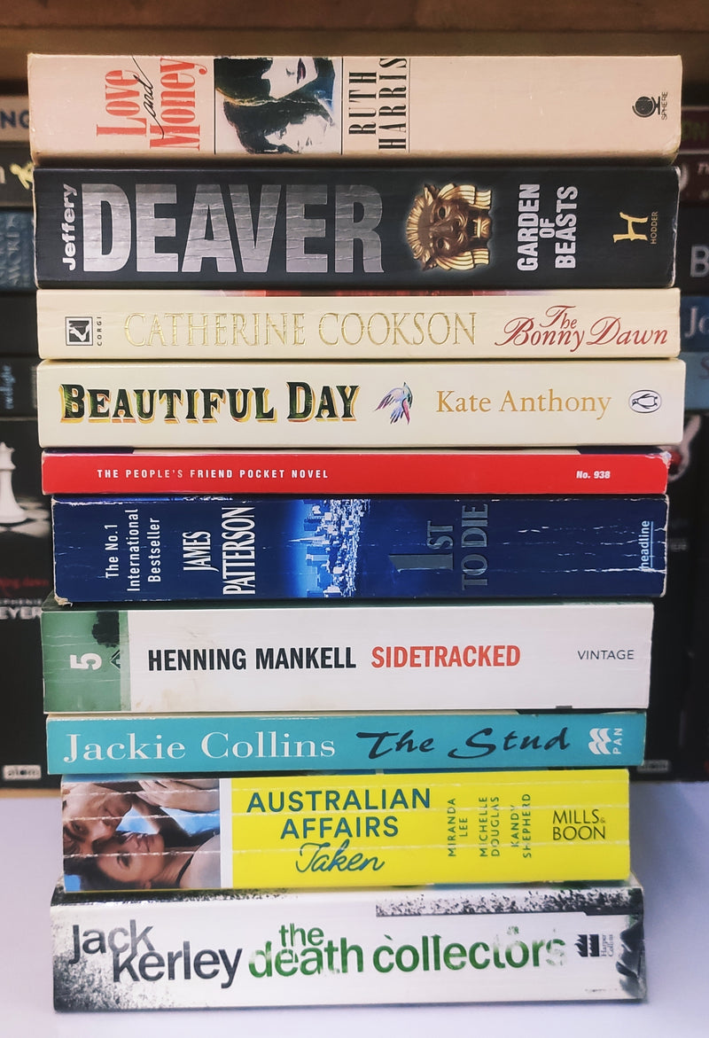 Bestsellers Mixed Popular Fiction | Pack of 10 Books | Condition: Good | Free Bookmarks