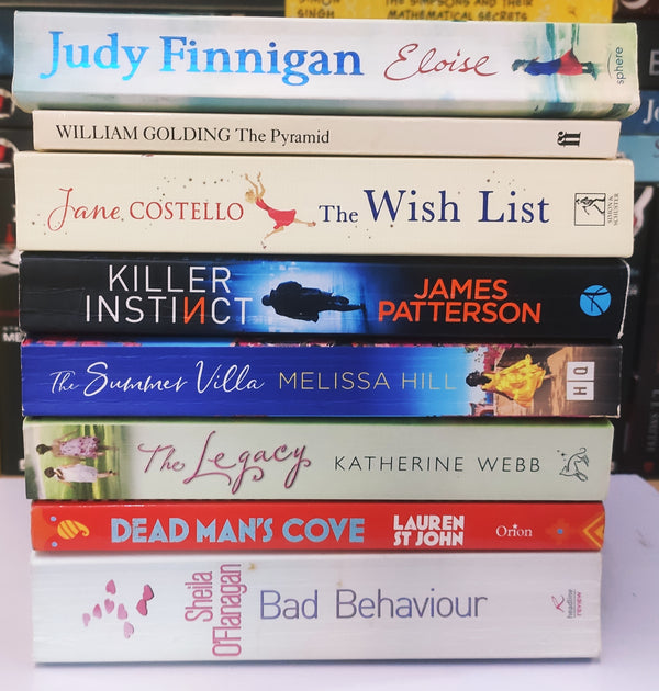 Bestsellers Mixed Popular Fiction | Pack of 8 Books | Condition: Good | Free Bookmarks