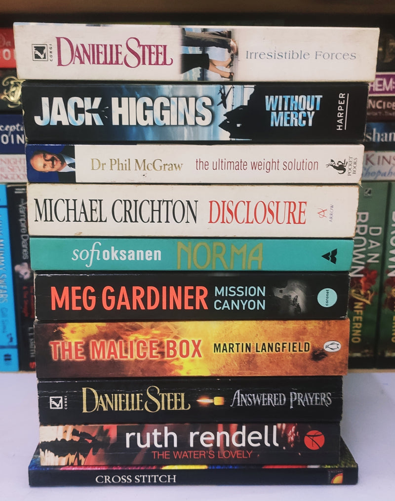 Bestsellers Mixed Popular Fiction | Pack of 10 Books | Condition: Good | Free Bookmarks