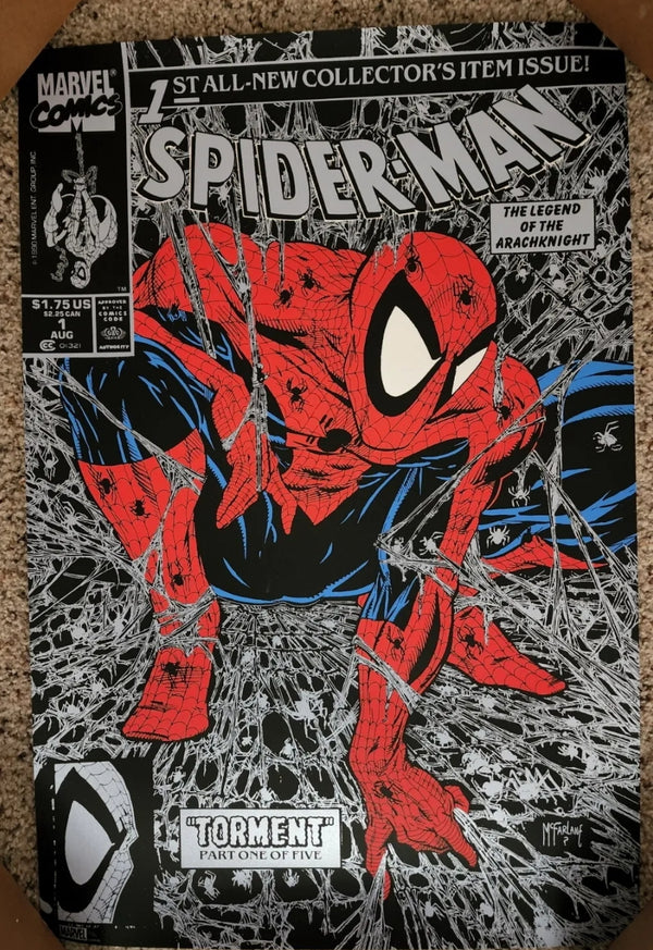 Spiderman McFarlane Silver Variant Cover | Issue#1 | Year:1990 | Waterdamage at Bottom but Still Very Good Condition