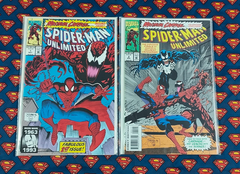 Maximum Carnage Spider-Man Unlimited | Complete Issue 1 to 2 | Set of 2 Comics | Pub: Marvel Comics