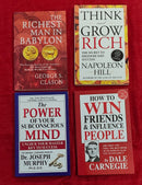 (Boxset) Success & Personal Development, Self Help Box Set | Set of 4 Books | How to Win Friends, Think & Grow Rich, Richest Man in Babylon & Power of Subconscious Mind | Condition: Brand New