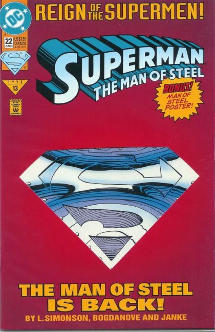 (Die Cut Cover) Superman: The Man of Steel Reign of the Supermen - Steel |  Issue#22C | Year:1993 | Series: Superman |