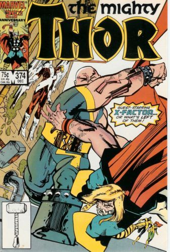 Thor, Vol. 1 Mutant Massacre - Part 9: Fires Of The Night! |  Issue#374A | Year:1986 | Series: Thor | Pub: Marvel Comics | Direct Edition