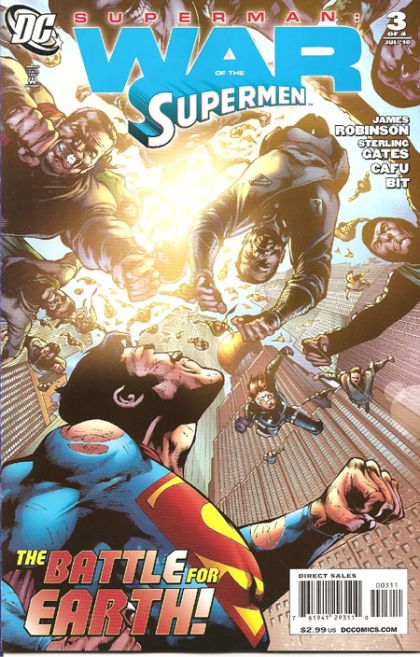 Superman: War of the Supermen War of the Supermen - Part 3: The Battle For Earth |  Issue#3A | Year:2010 | Series: Superman | Pub: DC Comics | Eddy Barrows Regular Cover
