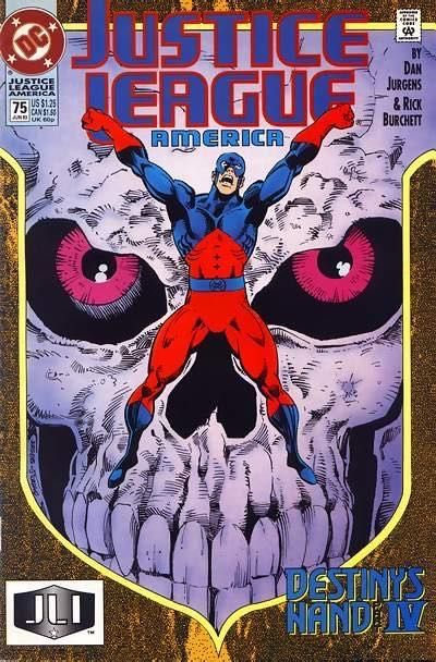 Justice League / International / America Destiny's Hand, Destiny's Hand, pt 4 |  Issue#75A | Year:1993 | Series: Justice League | Pub: DC Comics | Direct Edition