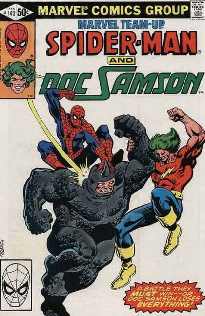 Marvel Team-Up, Vol. 1 Spider-Man And Doc Samson: Samson And Delilah! |  Issue#102A | Year:1980 | Series: Marvel Team-Up | Pub: Marvel Comics | Direct Edition