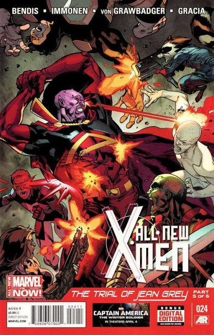 All-New X-Men, Vol. 1 The Trial of Jean Grey - Part 5 |  Issue#24A | Year:2014 | Series: X-Men | Pub: Marvel Comics | Regular Stuart Immonen Cover