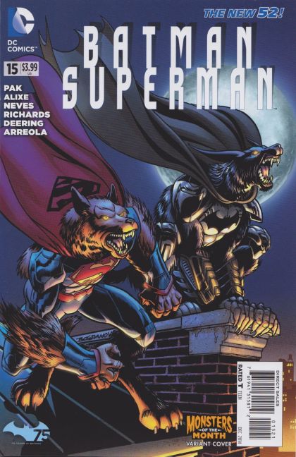 Batman / Superman Forget-Me-Not |  Issue#15B | Year:2014 | Series:  | Pub: DC Comics | Monsters of the Month Variant Cover - Jon Bogdanove