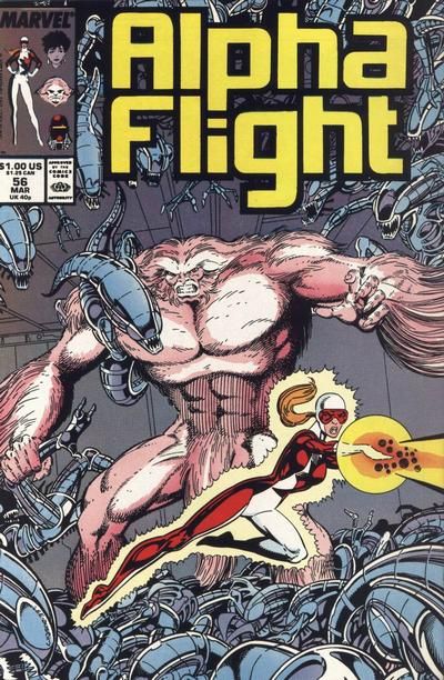 Alpha Flight, Vol. 1 Have You Ever Heard a Spaceship Scream? Warped! |  Issue#56 | Year:1987 | Series: Alpha Flight | Pub: Marvel Comics | Jim Lee Regular Cover