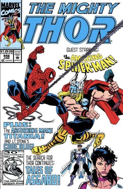 Thor, Vol. 1 Secret Agendas!!; The Face of Fear! |  Issue#448A | Year:1992 | Series: Thor | Pub: Marvel Comics | Direct Edition