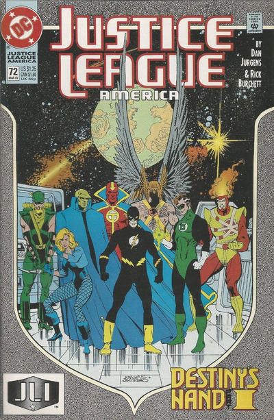 Justice League / International / America Destiny's Hand, Destiny's Hand, pt 1 |  Issue#72A | Year:1993 | Series: Justice League | Pub: DC Comics | Direct Edition