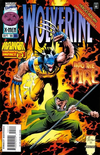 Wolverine, Vol. 2 Onslaught - Faces In The Fire |  Issue#105A | Year:1996 | Series: Wolverine | Pub: Marvel Comics | Direct Edition