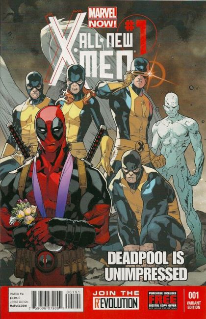 All-New X-Men, Vol. 1  |  Issue#1I | Year:2012 | Series: X-Men | Pub: Marvel Comics | Stuart Immonen Deadpool is Unimpressed Variant Cover