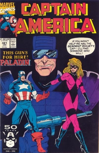 Captain America, Vol. 1 This Gun's For Hire / Ask Not What Your Country Can Do For You... |  Issue#381A | Year:1990 | Series: Captain America | Pub: Marvel Comics | Direct Edition