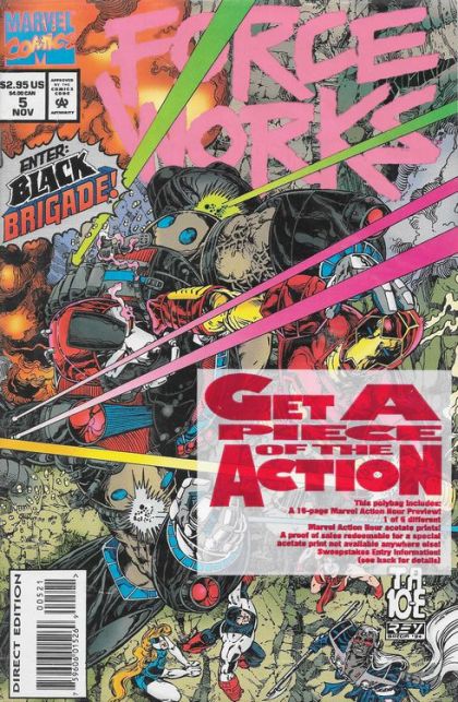 Force Works Conflagration / Breakdown |  Issue#5D | Year:1994 | Series: Force Works | Pub: Marvel Comics | Polybagged with acetate print