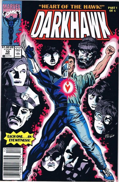 Darkhawk, Vol. 1 Heart Of The Hawk, Part 1: Eyewitness |  Issue#10B | Year:1991 | Series: Darkhawk | Pub: Marvel Comics | Newsstand Edition