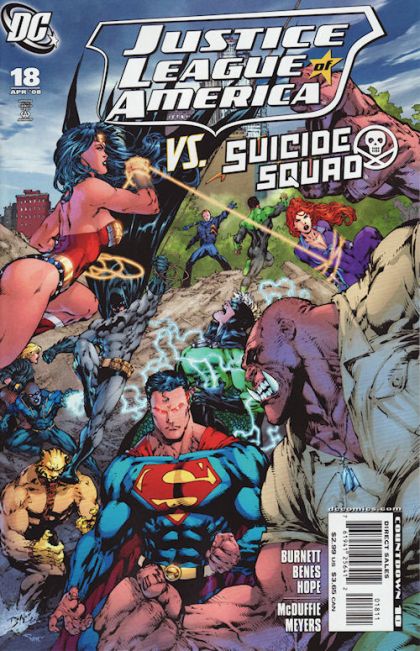 Justice League of America, Vol. 2 Sanctuary, Part Two / "Meanwhile, Back At Owl Creek Bridge..." |  Issue#18 | Year:2008 | Series: Justice League | Pub: DC Comics | Regular Ed Benes & Alex Sinclair Cover