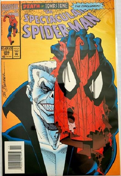 The Spectacular Spider-Man, Vol. 1 Death by Tombstone, Part 3: Fatal Desire; Taps, Part 2 Of 3: Despair |  Issue#206B | Year:1993 | Series: Spider-Man | Pub: Marvel Comics | Newsstand Edition