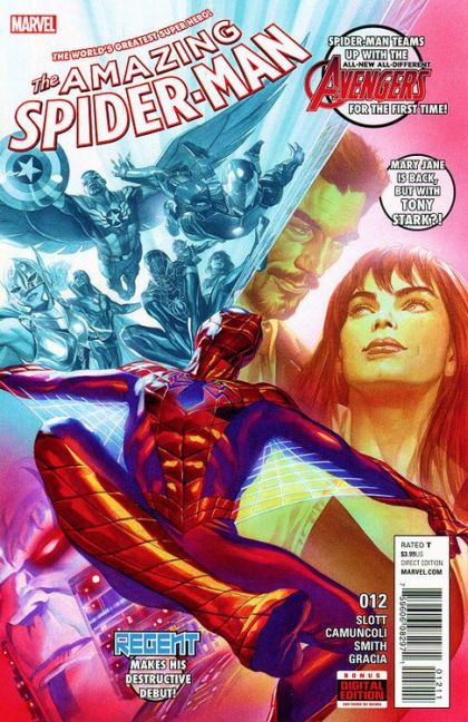 The Amazing Spider-Man, Vol. 4 Power Play, Part 1: "The Stark Contrast" |  Issue#12A | Year:2016 | Series: Spider-Man | Pub: Marvel Comics | Alex Ross Regular Cover