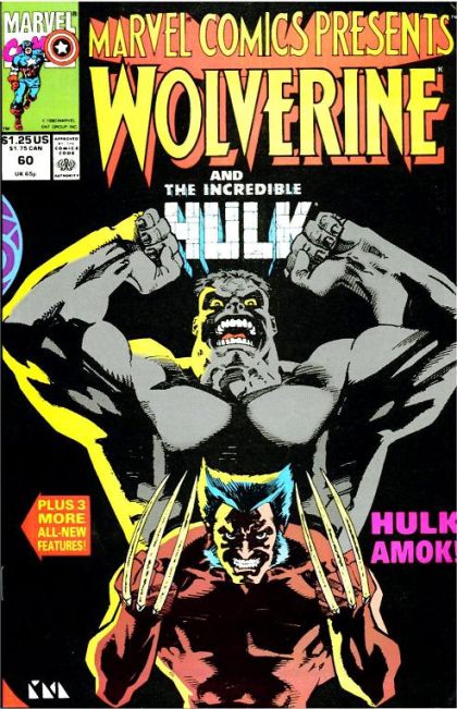 Marvel Comics Presents, Vol. 1 On the Road / Vandals of the Heart / Separate Lives, Part 7: ...Top of the World / Part 1: Hate Dancer / Part 1: Yesterdays / the American Way |  Issue#60A | Year:1990 | Series:  | Pub: Marvel Comics | Direct Edition