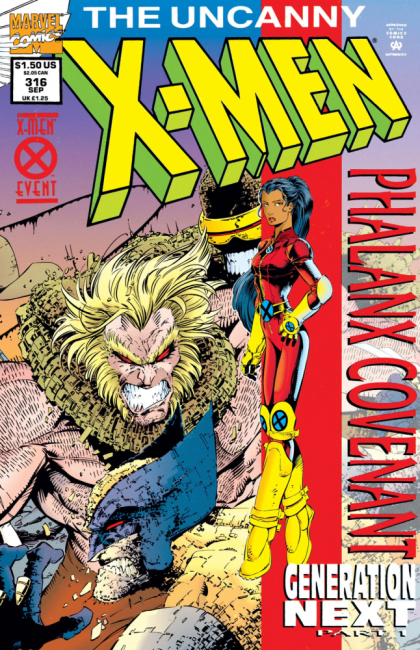 Uncanny X-Men, Vol. 1 Phalanx Covenant: Generation Next - Part 1: Encounter |  Issue#316A | Year:1994 | Series: X-Men | Pub: Marvel Comics | Direct Edition