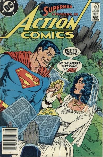 Action Comics, Vol. 1 Peri(l) in Paradise! / The League of Superman Watchers! |  Issue#567B | Year:1985 | Series:  | Pub: DC Comics | Newsstand Edition