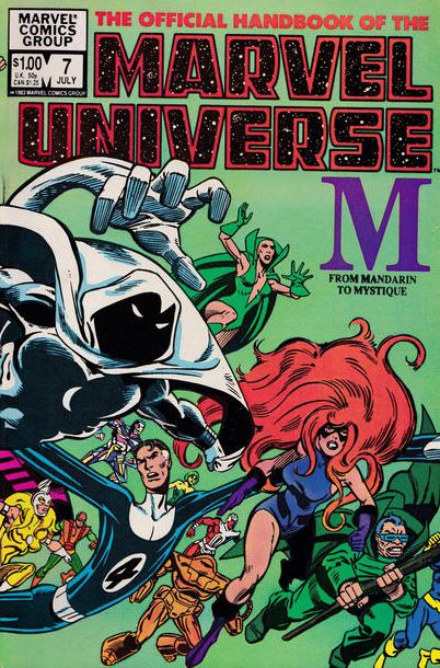 Official Handbook of the Marvel Universe, Vol. 1 Mandarin to Mystique |  Issue#7A | Year:1983 | Series: Official Handbook of the Marvel Universe | Pub: Marvel Comics | Direct Edition