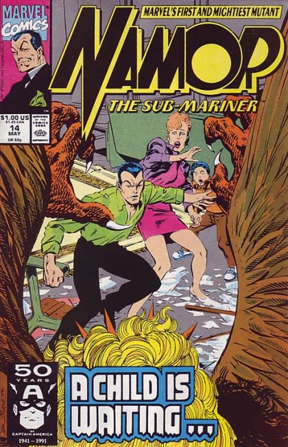 Namor, the Sub-Mariner A Child Is Waiting... |  Issue#14A | Year:1991 | Series: Sub-Mariner | Pub: Marvel Comics | Direct Edition