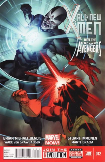 All-New X-Men, Vol. 1 All-New X-Men vs. Uncanny Avengers |  Issue#12A | Year:2013 | Series: X-Men | Pub: Marvel Comics | Regular Stuart Immonen Cover