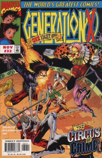 Generation X, Vol. 1 A Day at the Circus |  Issue#32A | Year:1997 | Series: Generation X | Pub: Marvel Comics | Direct Edition