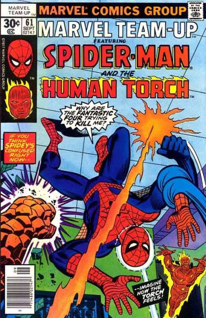 Marvel Team-Up, Vol. 1 Spider-Man and The Human Torch: Not All Thy Powers Can Save Thee! |  Issue#61B | Year:1977 | Series: Marvel Team-Up | Pub: Marvel Comics | Newsstand Edition