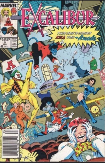 Excalibur, Vol. 1 Send In The Clowns! |  Issue#5B | Year:1988 | Series: Excalibur | Pub: Marvel Comics | Newsstand Edition Alan Davis & Paul Neary Cover
