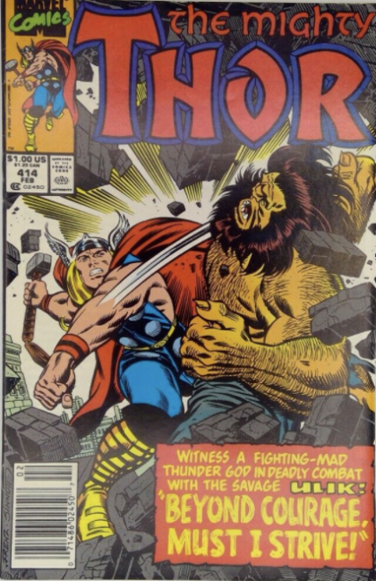 Thor, Vol. 1 Beyond Courage, Must I Strive |  Issue#414B | Year:1989 | Series: Thor | Pub: Marvel Comics | Newsstand Edition