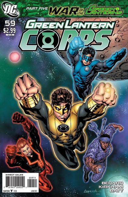 Green Lantern Corps, Vol. 1 War of the Green Lanterns - Part Five |  Issue#59A | Year:2011 | Series: Green Lantern | Pub: DC Comics | Aaron Lopresti Regular